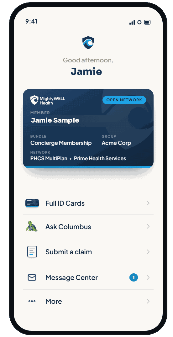 MightyWELL app home screen